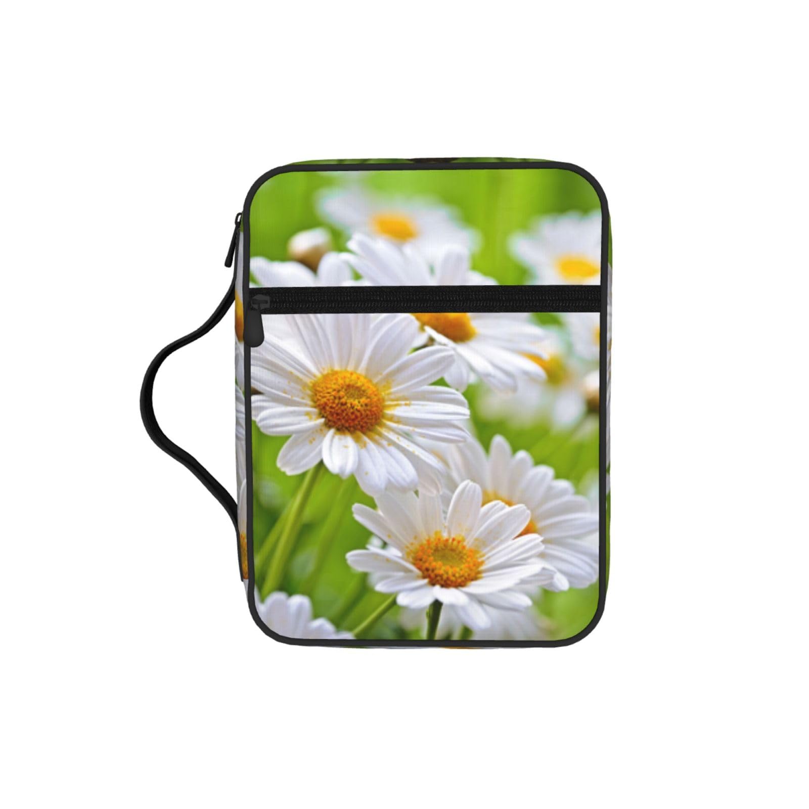 Floral Flowers Daisies Bible Cover Case Waterproof Bible Bag With Handle Organizer Storage Book Cover For Bible Study