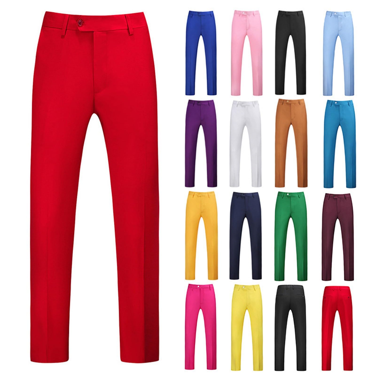 DENGJIAMY Pantalon de costume pour homme - Pantalon classique de mariage - Pantalon élégant - Grande taille - Coupe ajustée - Pantalon habillé pour homme