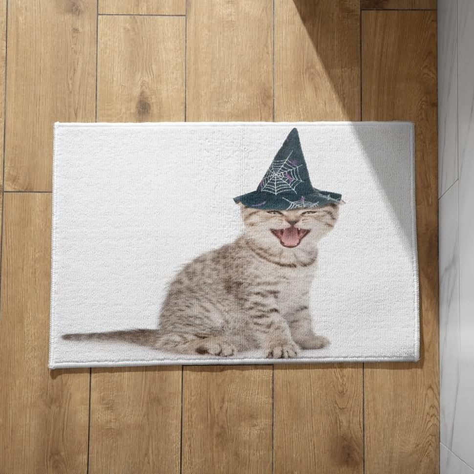 Isdreem Alfombra De Cocina Larga Felpudos Bonitos Gatito Mascota Alfombra Antideslizante Ducha Exterior Felpudos Baratos Alfombrillas Decorativas Antideslizantes, 45x75cm