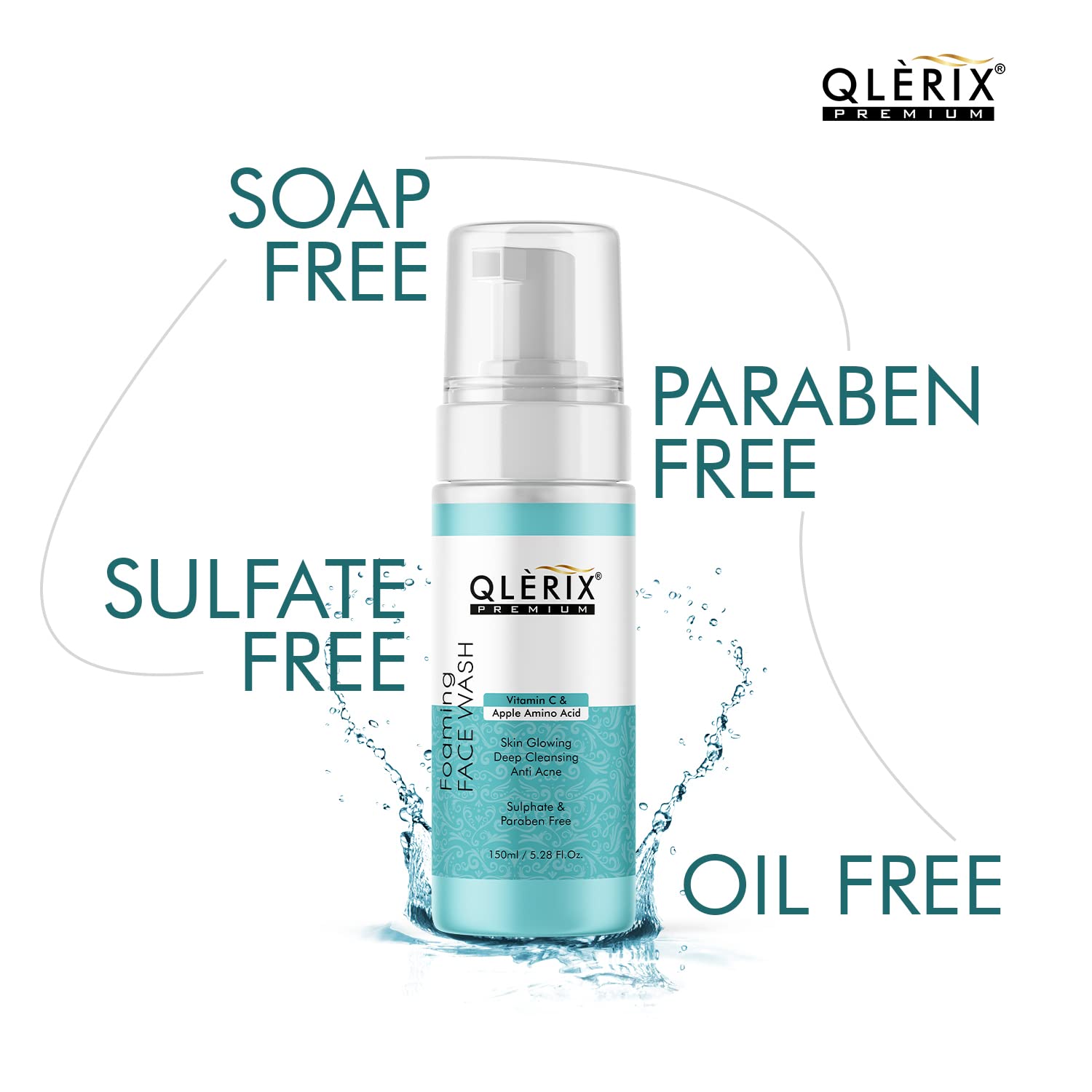 QLERIX Premium Foaming Facewash with Vitamin C and Apple Extract for Man And Women |150 ML Face Wash 1