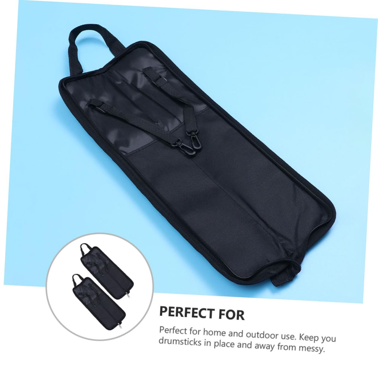 Toddmomy 2pcs Drumstick Bag Case Heavy Duty Drum Stick Bag for Gig Easy Carrying Handle and Zipper