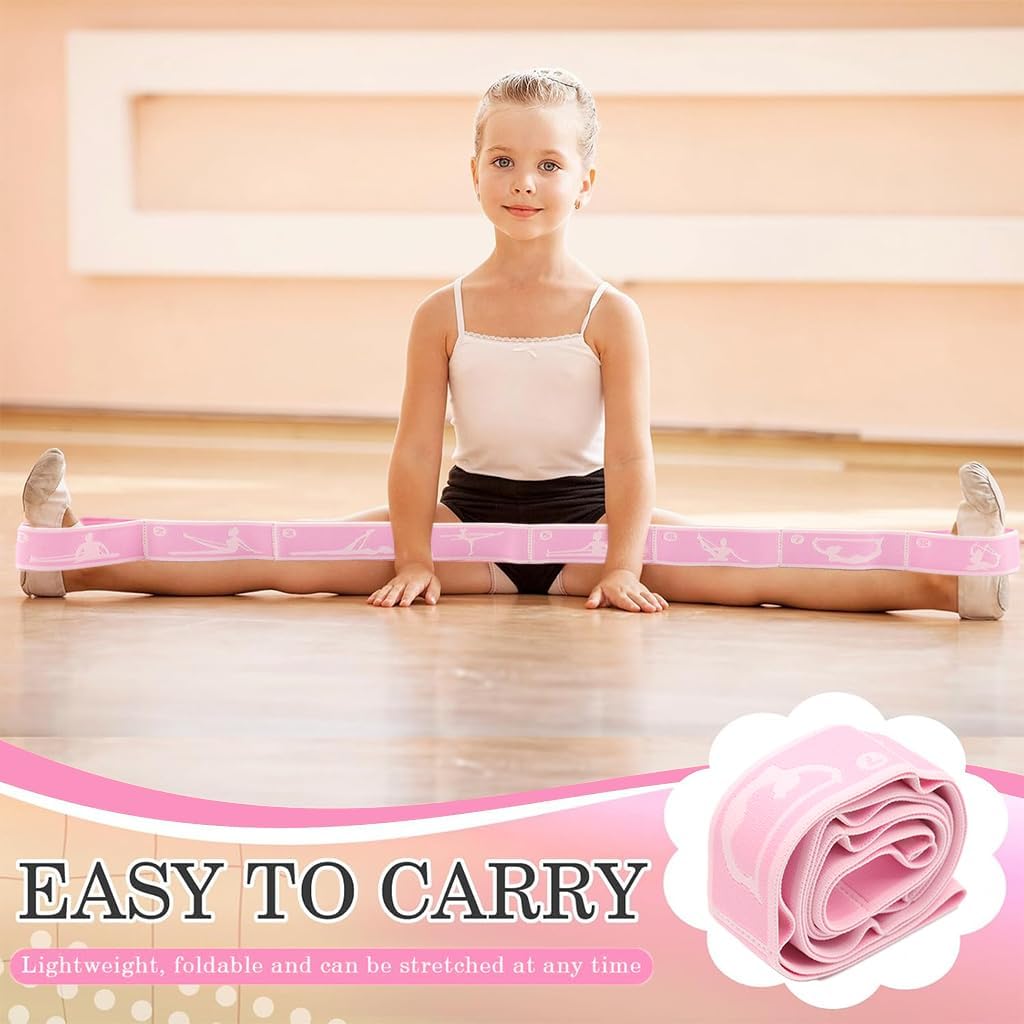 Proberos® Yoga Stretching Strap, 8-Loop Elastic Yoga Stretching Strap, Sectional Hoop Yoga Strap for Physical Therapy, Pilates, Yoga, Dance & Gymnastics Exercise, Warm Up