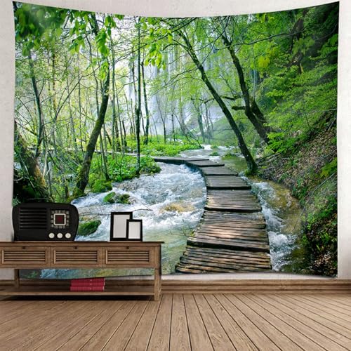 Tenture murale nature paysage forêt drap déco murale chambre enfant 150x130