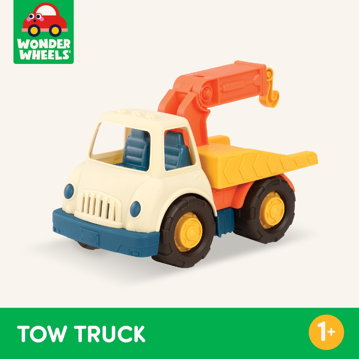 Battat – Wonder Wheels – Tow Truck for Towing – Moveable Parts – Sturdy Toy Vehicle For Toddlers – Recyclable – 1 year +