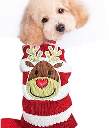 HAPEE Pet Holiday Cartoon Elk Dog Sweater
