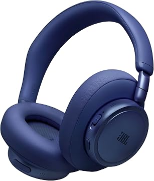 JBL Live 780NC, Auriculares Over-Ear inalámbricos con Cancelación de Ruido Adaptativa, Bluetooth, hasta 80 Horas de Batería, Conexión Multipunto, Azul