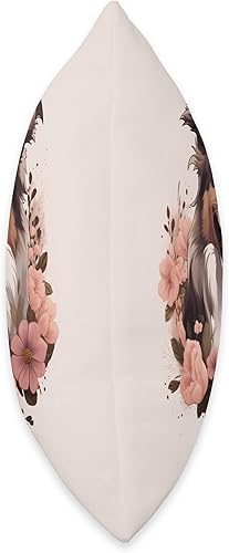 Miniatura 2 de Linda almohada de perro pastor australiano con rosas y flores australianas para mamá amante, 18 x 18 pulgadas, multicolor