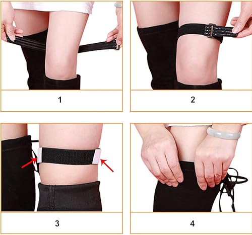 Miniatura 4 de UCLEVER Botas altas antideslizantes por encima de la rodilla, ajustables, cómodas, elásticas, no se caen, para mujer, botas altas