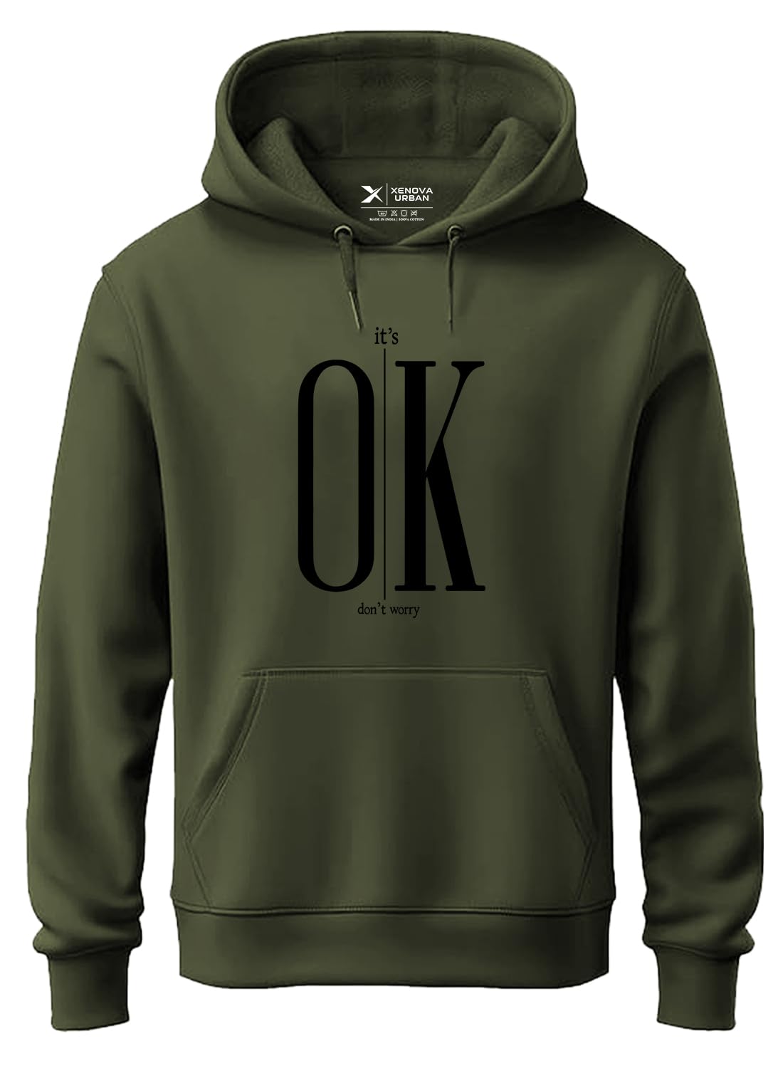XENOVAURBAN Hoodie for Men/Women | Unisex fit Cotton Fleece Hooded Sweatshirt – OK1