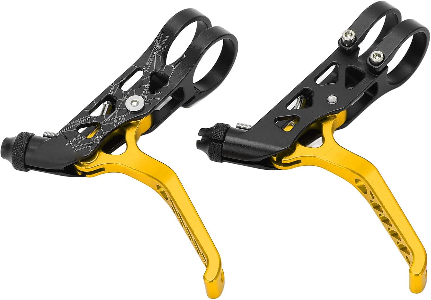 Brake Levers, Lightweight Aluminum Alloy Durable Design, Mountain Bike Brake Handles for Trail Riding, Off-Road Cycling, Daily Commuting(Gold)