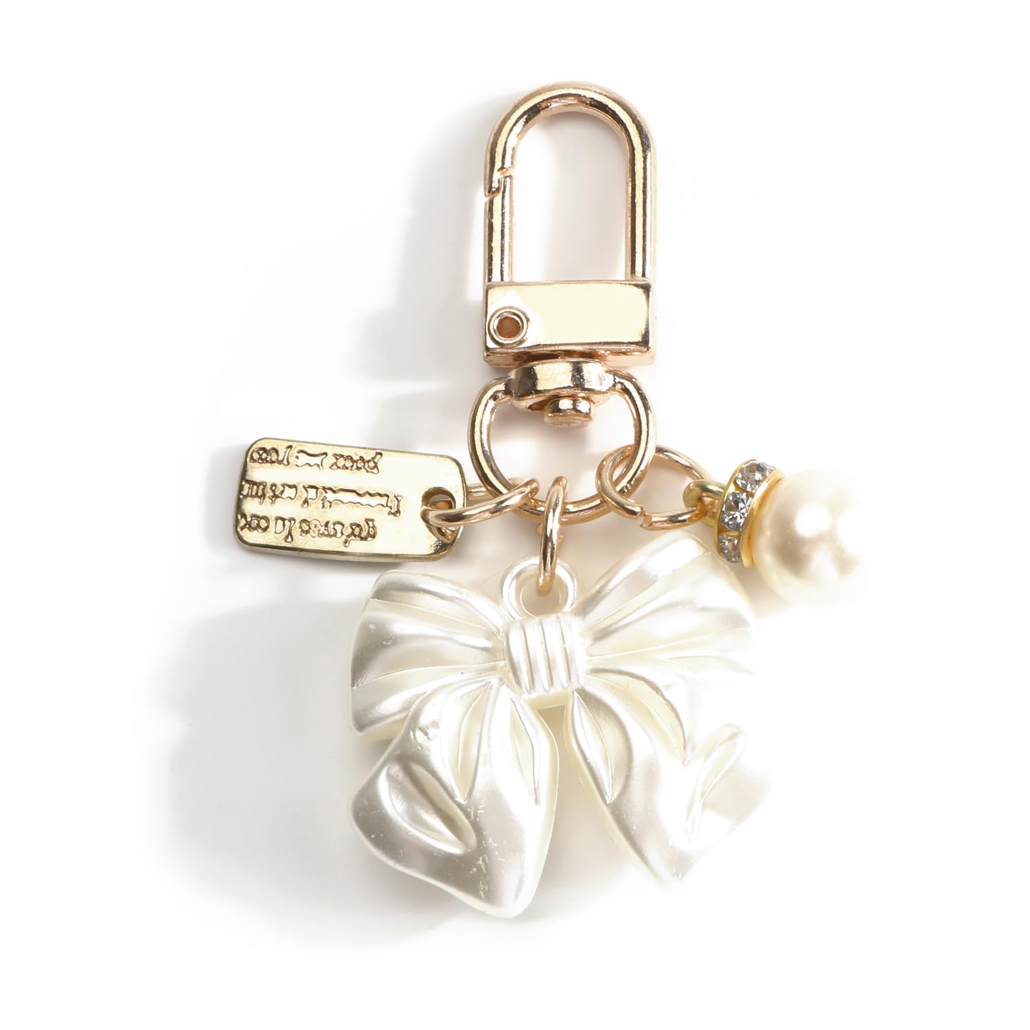 Pearl Keychain White Keychain Pearl Bag Charm for Women Friends Girlfriend Birthday Christmas Valentine Wedding