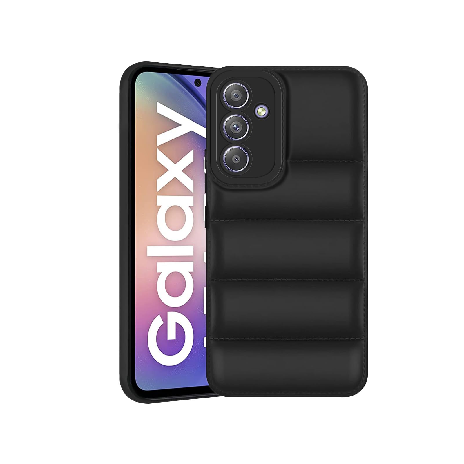 Amazon Brand - Solimo Puffer Case Camera Protection Soft Back Cover for Samsung Galaxy A54 5G - Black (B0CV56B21K) Amazon Price History, Amazon Price Tracker