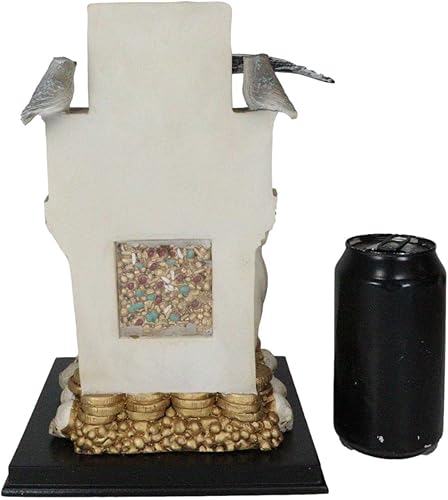Miniatura 7 de Ebros Túnica blanca Santa Muerte Santa Muerte Hueso Sagrado Madre sentada en el trono con guadaña Estatua Patrón de Protección Sanación Pureza