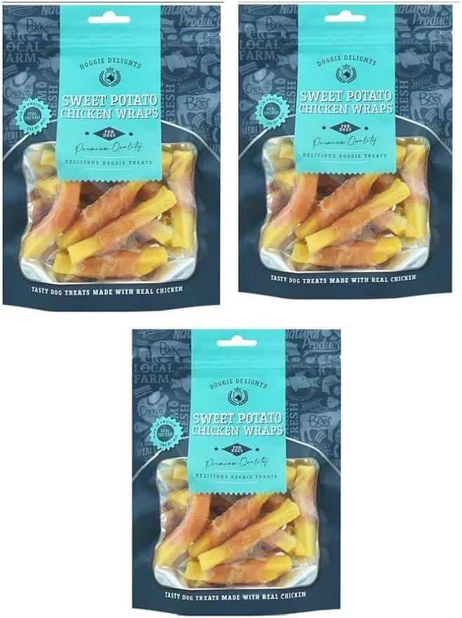 Ark Future Pack of 3 Doggie Delights Dog Treats - Sweet Potato & Chicken Dog Snacks, 1 count (Pack of 3)