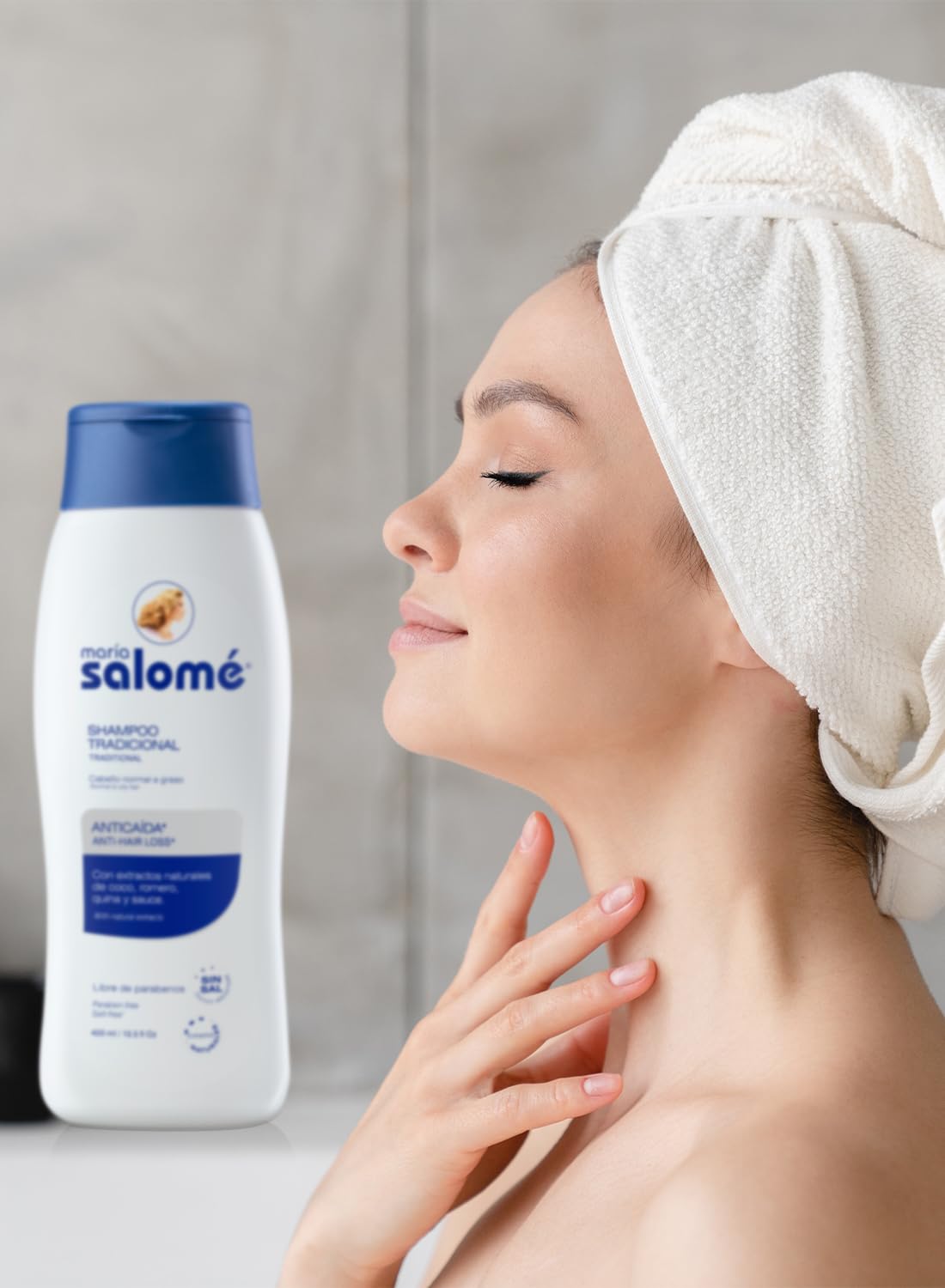 Maria Salomé Champú 400 ml - Anticaída Y estimula EL crecimiento. Sin SAL, Sin, Parabenos