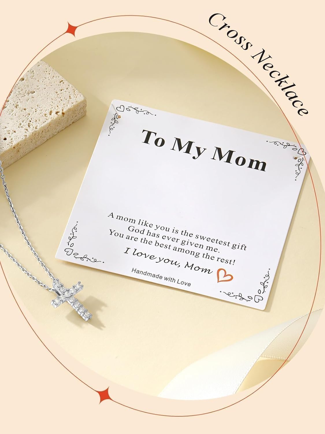 FaithHeart Stainless Steel Small Silver Cross Necklace for Women with Message Card - Non Tarnish Dainty Christian Faith Pendant Necklaces Gifts for Mom Wife, Birthday Jewelry Gift for Her - Image 7