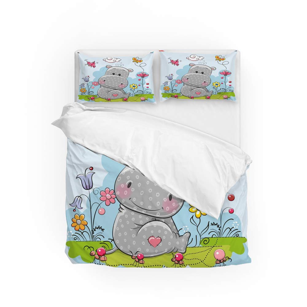 Housse de couette King microfibre parure de lit 2 pièces confortable maison