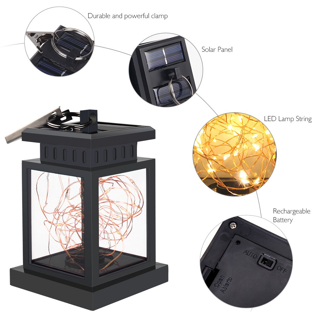 Latarnia solarna LED na zewnątrz wiszący parasol lampiony ciepłe białe diody LED łańcuch świetlny dekoracyjna lampa stołowa na biurko, na ścieżkę, podwórko, imprezę, festiwal (opakowanie 4)