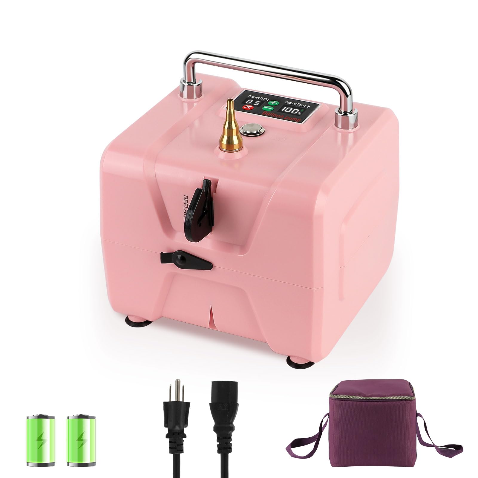 Pompa elettrica professionale per palloncini con timer e batteria, 8000 mAh ricaricabile, pompa ad aria silenziosa per palloncini in lattice da 160/260 e 5-18 pollici, strumento per decorazione feste