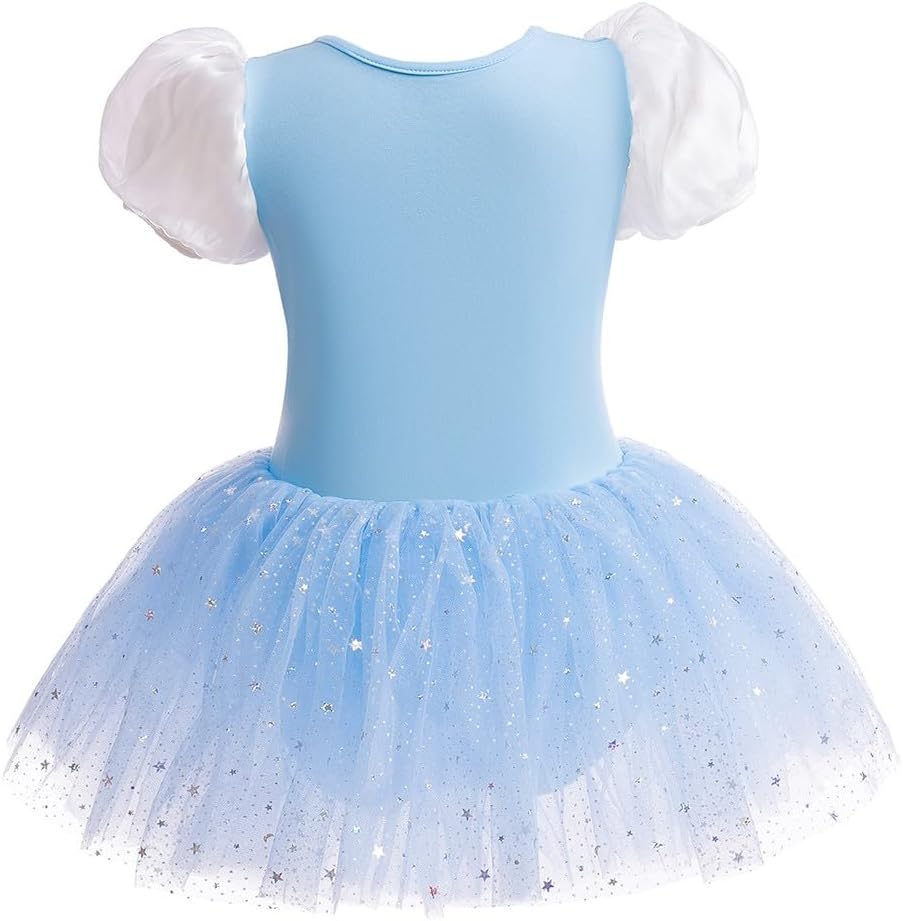 DYMCII Baby Girls Princess Ballet Dress Short Sleeve Leotards Skirted Tutu Dancewear Halloween Christmas Party Fancy Costume - Image 3