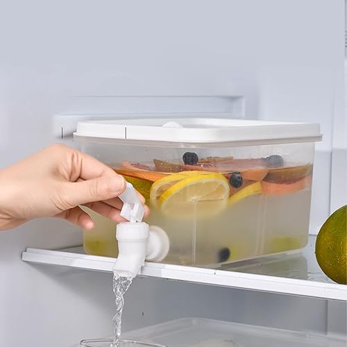 Miniatura 5 de Zerodis Dispensador de bebidas de vidrio para nevera nevera de 3 litros dispensador de bebidas con grifo dispensador de bebidas de frutas recipiente