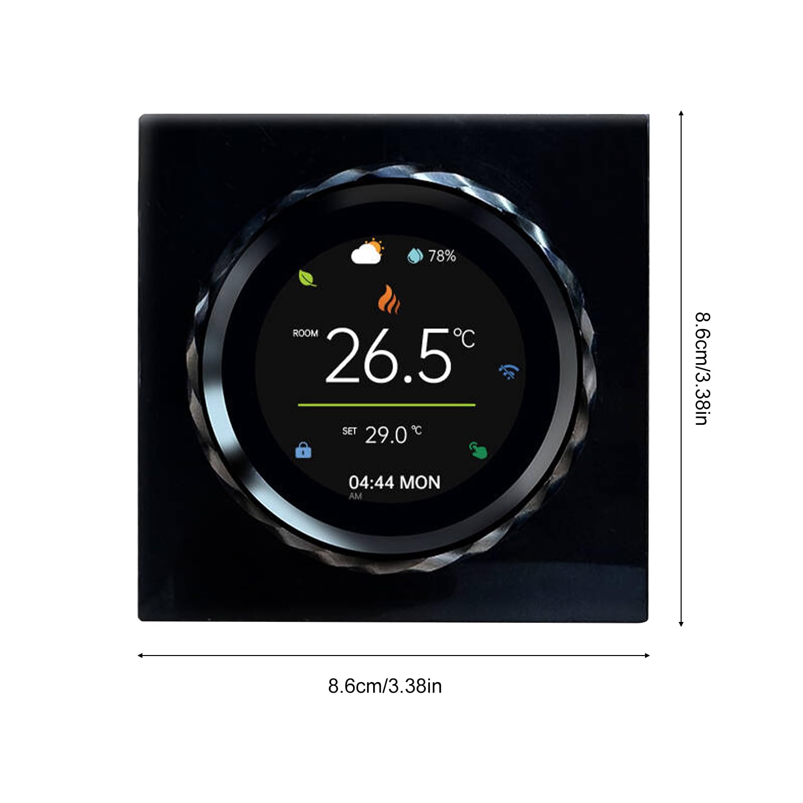 Cryfokt Inteligentny Termostat WiFi, Programowalny Cyfrowy Regulator Temperatury, Ekran 1,6 Cala, Sterowanie Głosowe, Harmonogram 7-dniowy, Blokada Dziecięca, do Elektrycznego Ogr (BLACK)