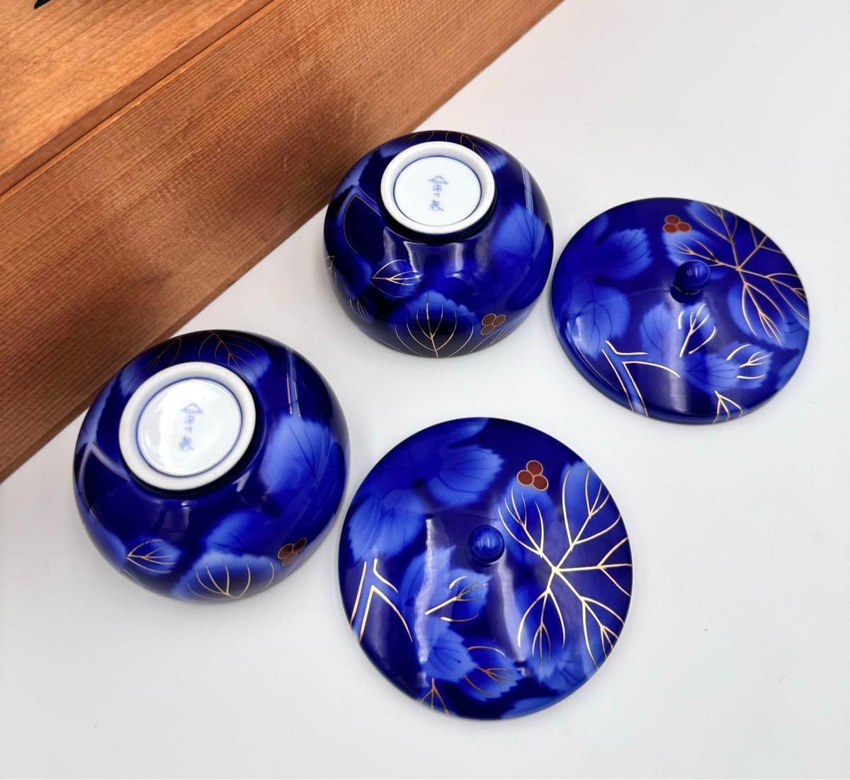 清水焼 品 京焼 清水焼 平安 紫水 青華祥瑞文 湯呑 : 茶器 夫婦
