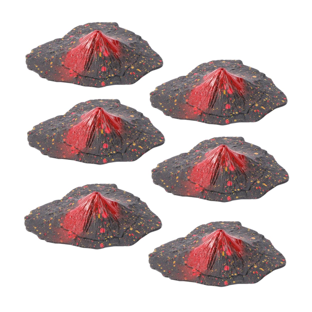 Zerodeko DIY Volcano Model 6pcs Plastic Volcano Adornment Volcanic Statue Adornments Collection
