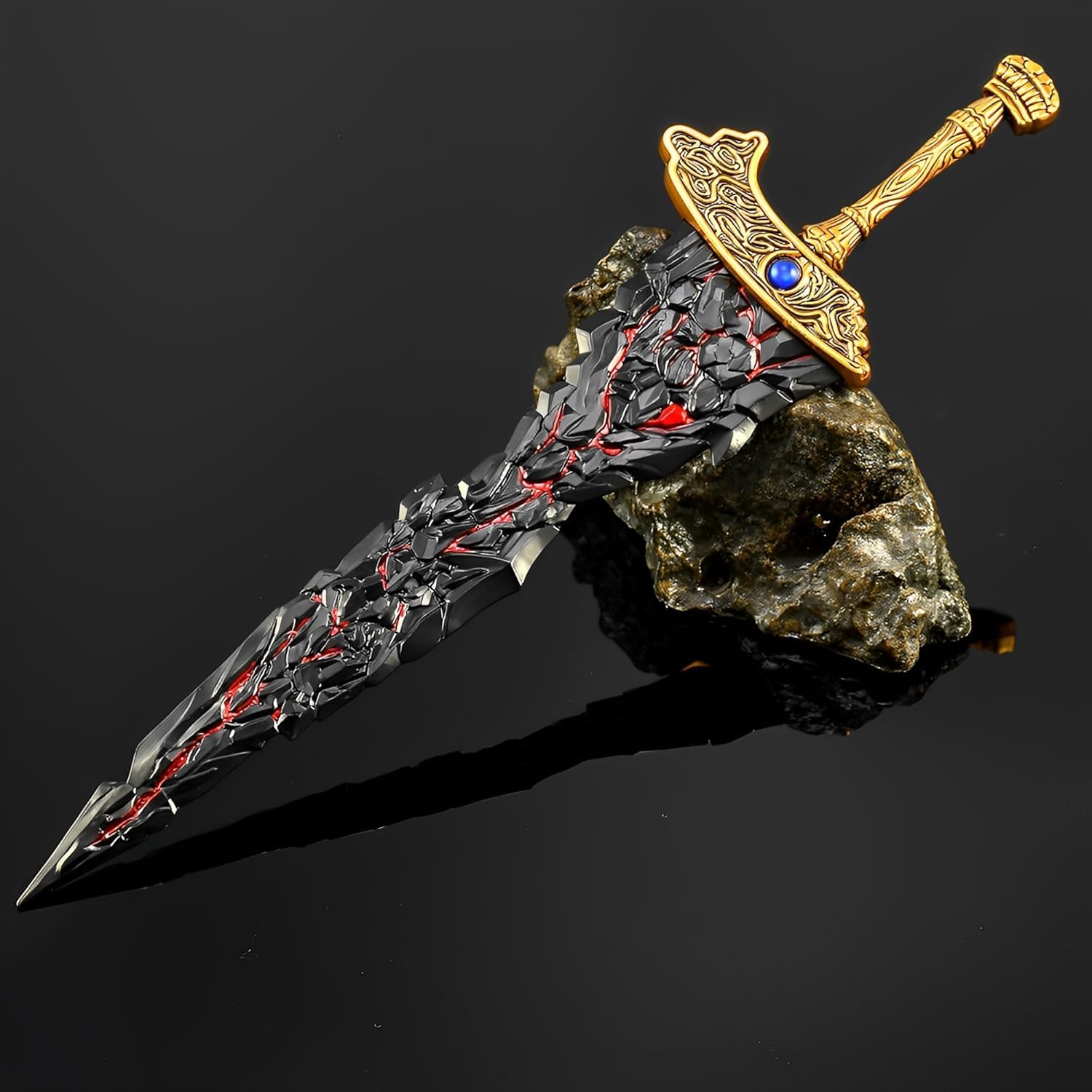 Collezioni di Videogiochi, Elden Ring Maliketh's Black Blade 11,8 pollici/30 cm Spada da Collezione Interamente in Metallo con espositore Confezione Regalo