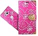 Produktbild FoneExpert® Sony Xperia XZ2 Compact Handy Tasche, Wallet Case Cover Bling Diamond Hüllen Etui Hülle Ledertasche Lederhülle Schutzhülle Für Sony Xperia XZ2 Compact