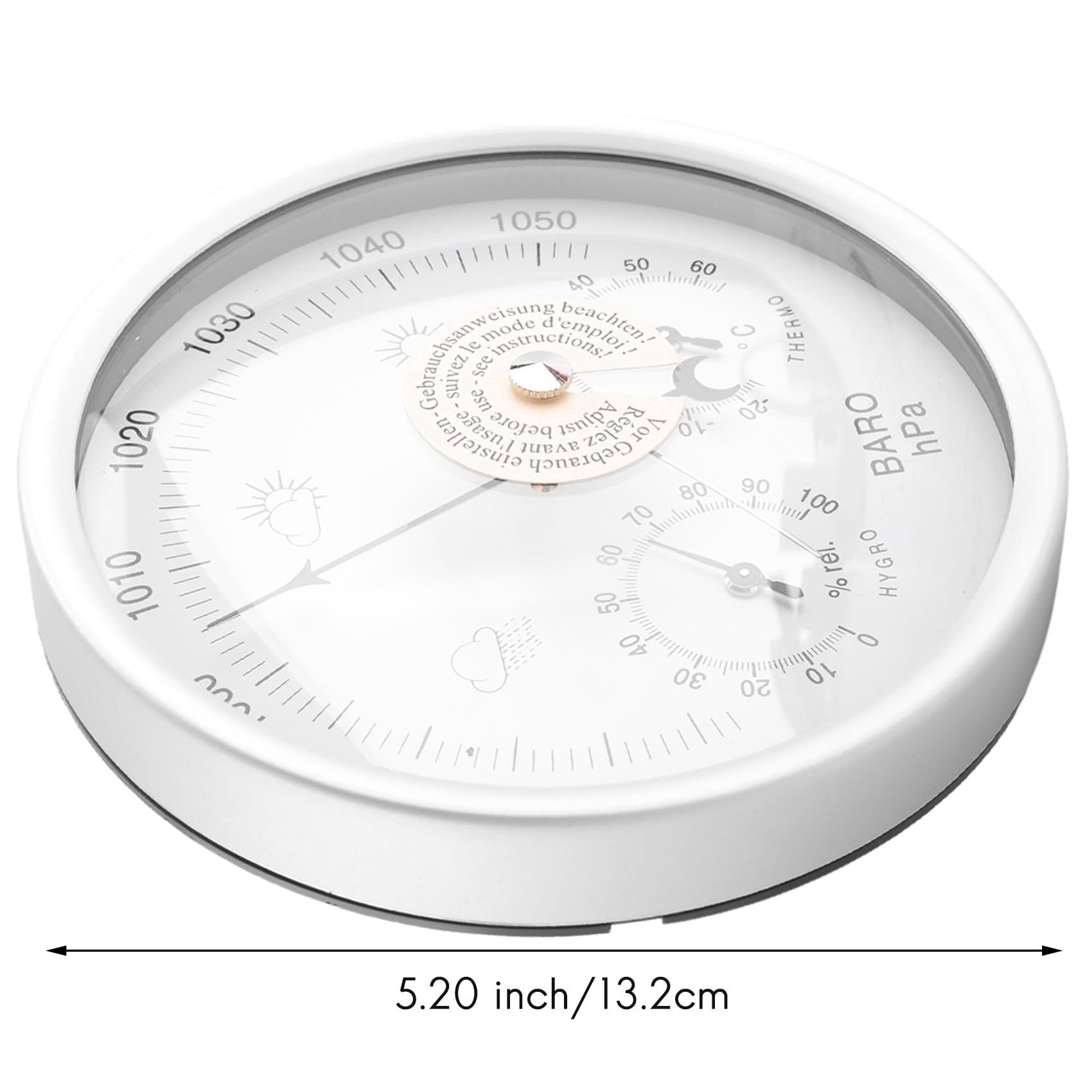 3X Digitales Innen-Hygrometer Tragbares 3-In-1-Wand-Wetterthermometer-Barometer-Hygrometer Wohnkultur 132MM Verwendung für Unterschiedliche Umgebungen (, EinheitsgrößE)
