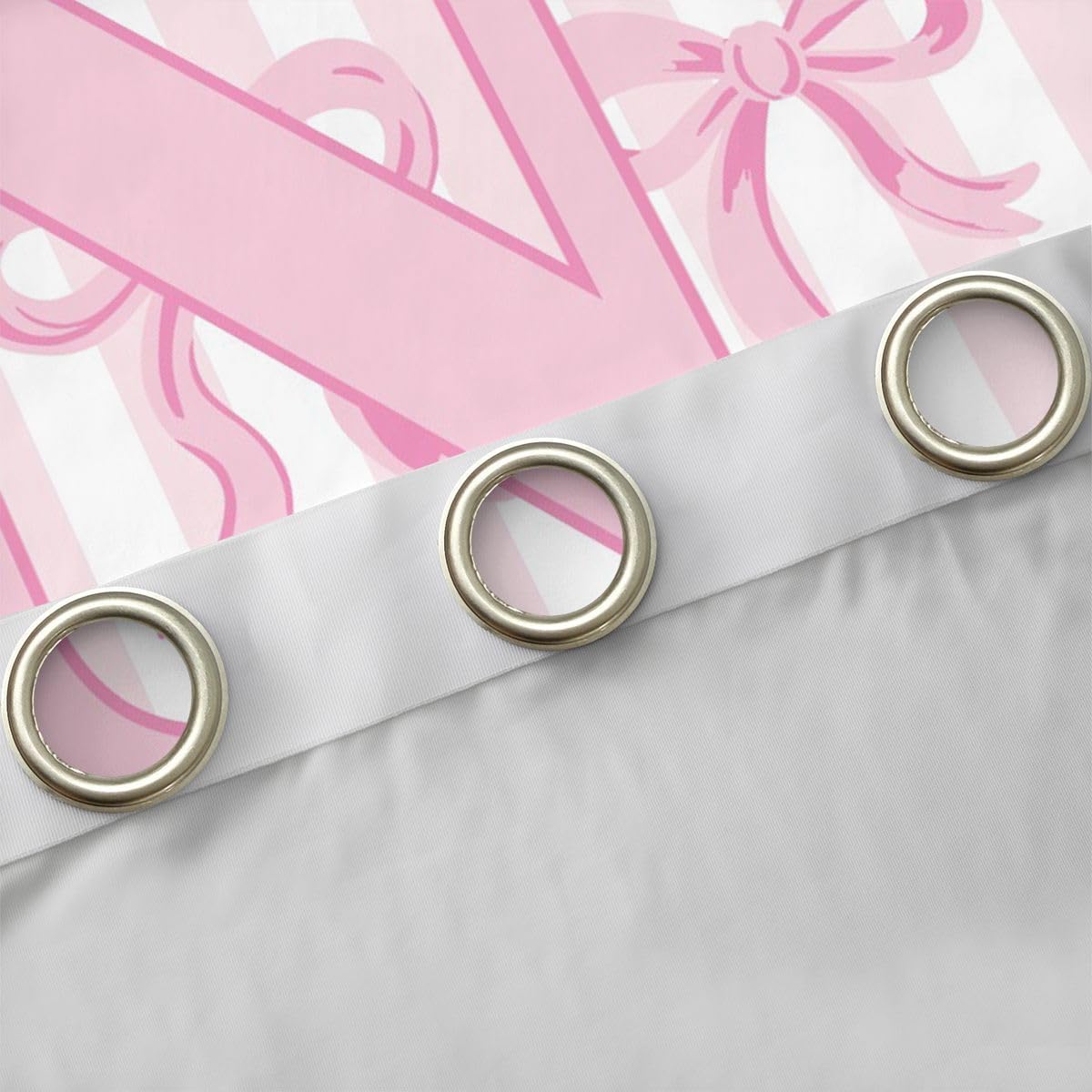 Feelyou Bow Curtains for Bedroom Living Room Pink and White Bow Blackout Darkening Drapes Bowknot Window Treatments, 2 Panels 38 x 45 Inch Kawaii Room Decor Personalized Initial N image 5