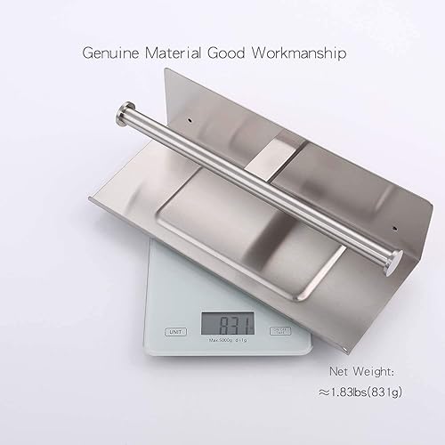 Miniatura 7 de Soporte de papel higiénico con estante de níquel cepillado SUS304 Estante de pañuelos de acero inoxidable para baño y cocina, moderno soporte de