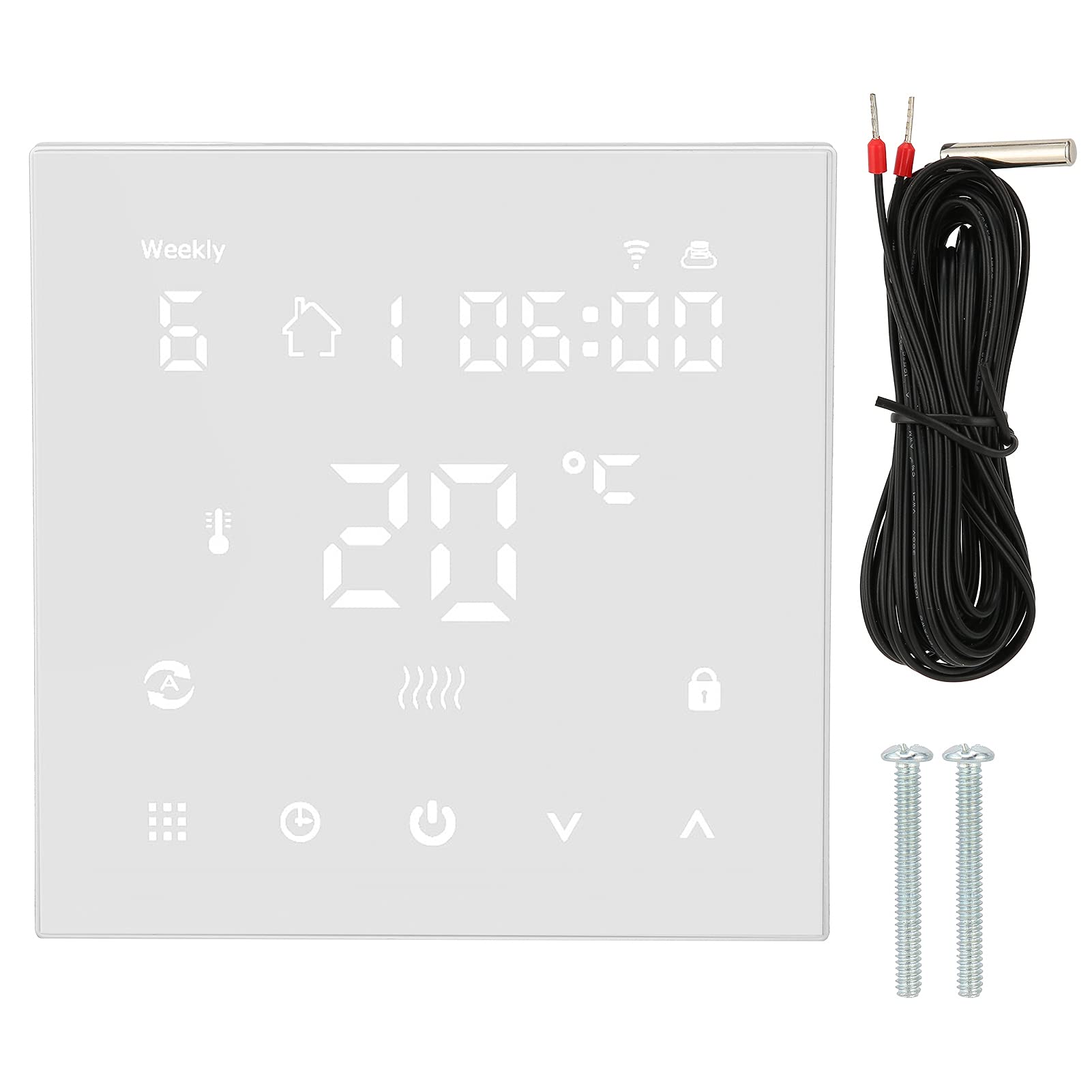 Termostato Intelligente Termostato Digitale PC più ABS AC90 a 240V 16A WiFi Touch LCD Telecomando da 41 a 95F per Riscaldamento a Pavimento Elettrico Uso Domestico