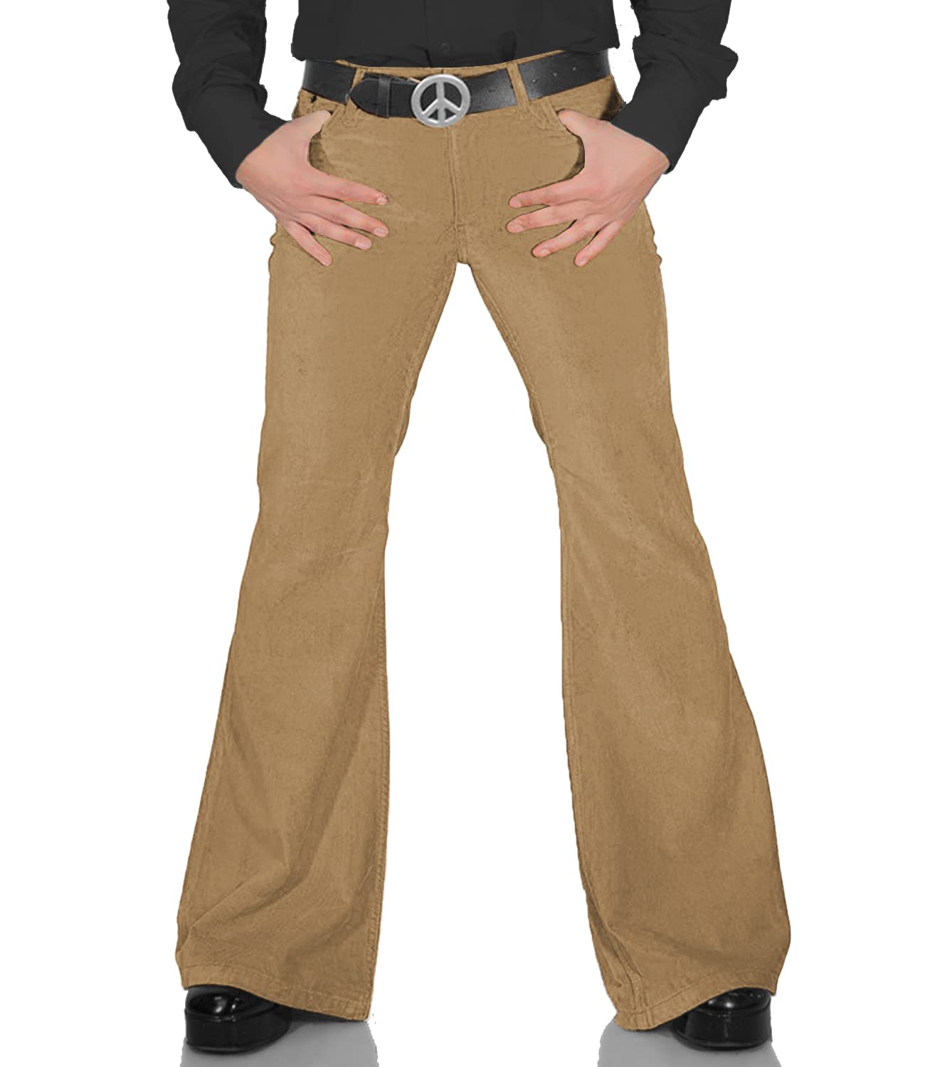 Men's 60s 70s Disco Bell Bottom Relaxed Stretch Vintage Pants Fit Flared Comfort Retro Jeans