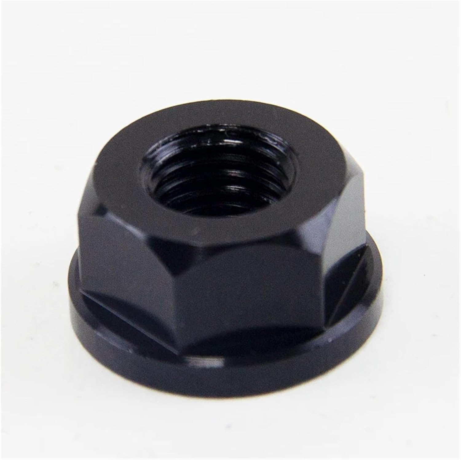 M6 M8 M10 M12 M14 Motorcycle Anodized Screw Bolt Nylon Hex Insert Lock Nut Universal Axle Flange Rear Locknuts Self-locking(Black,5Pcs,M8)
