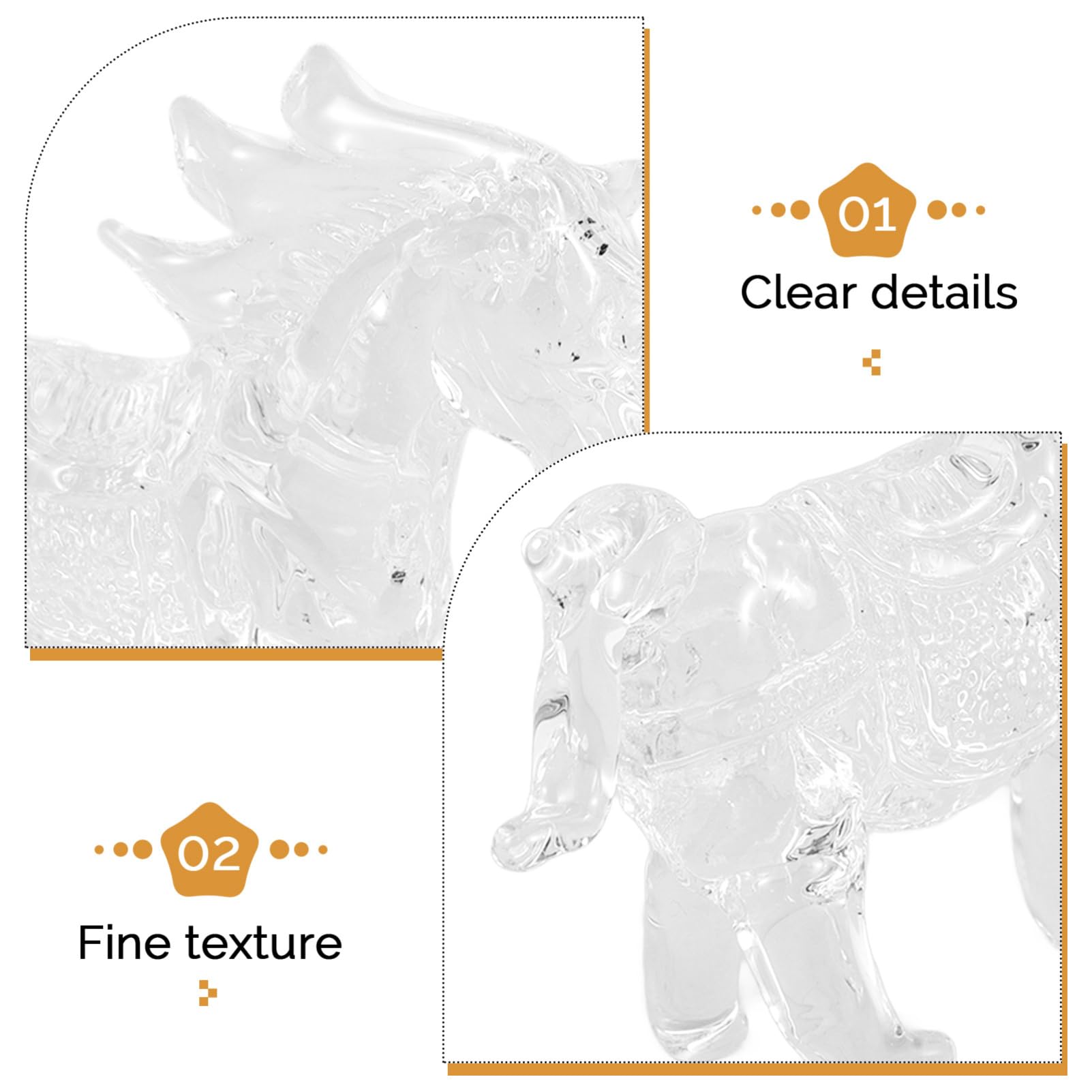 IMIKEYA 5st Kristall-pferdeornamente Entzückende Figur Klare Pferdeskulptur Chihuahua- Wohndekoration Kranztierfiguren Dekorative Pferdefigur Statue DIY-Statue Transparent
