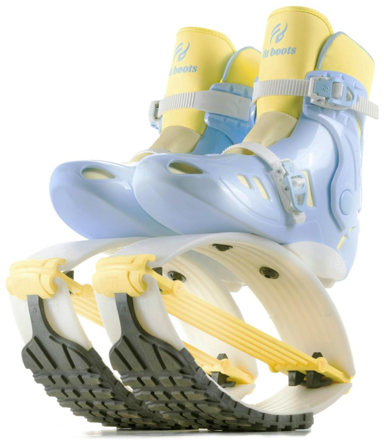 FIT BOOTS for Women Exercise - Premium Moon Shoes for Jumping, Kangaroo Shoes for Training, Cardio & Fun, Joint-Friendly, Rebounder Jumps Boots for Adults & Kids, Bouncy Workout (Women-Yellow)