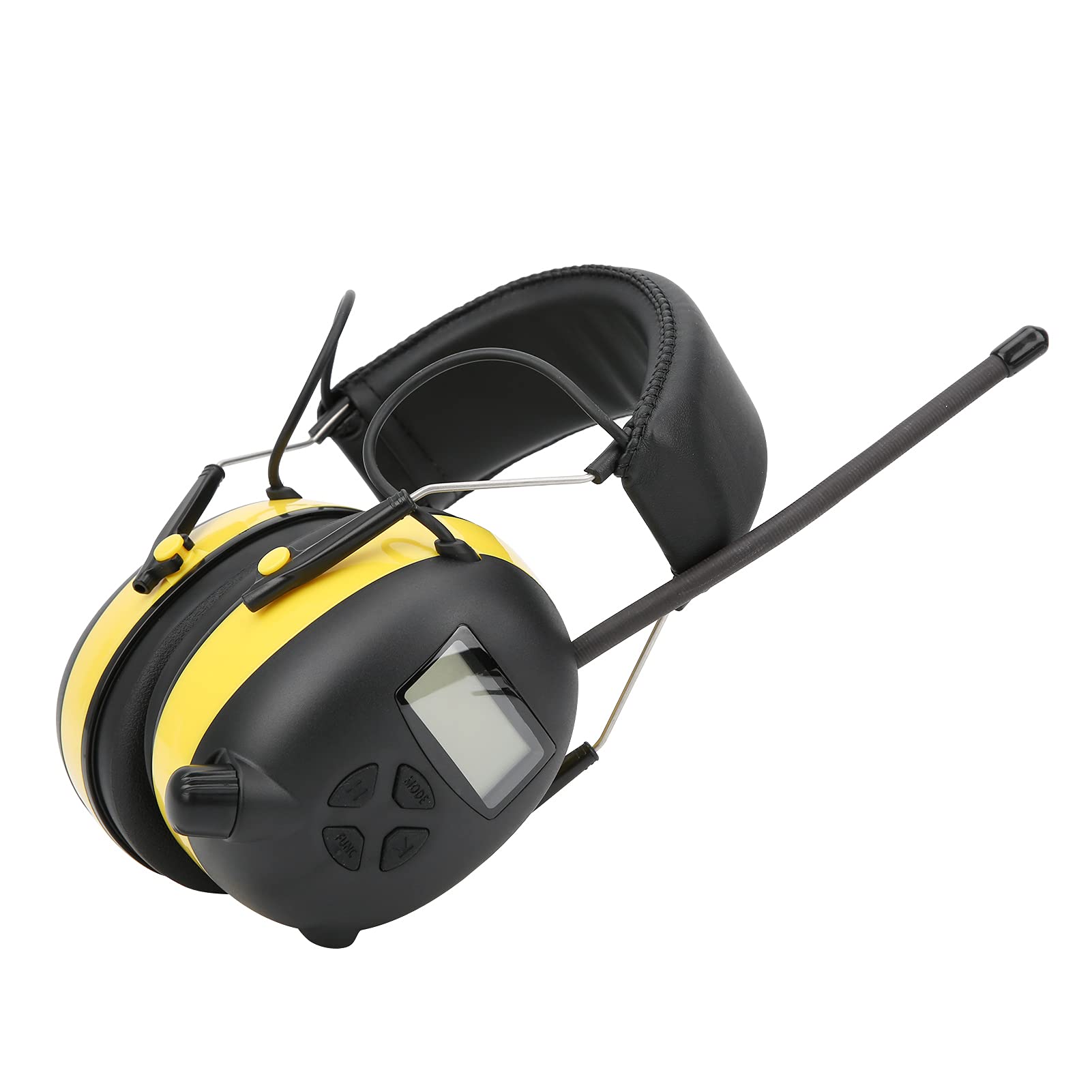 Orejeras Electrónicas con Reducción de Ruido, Auriculares Protectores Auditivos con Radio AM FM y Entrada de Audio, Diadema Ajustable para Caza y Tiro en la Construcción
