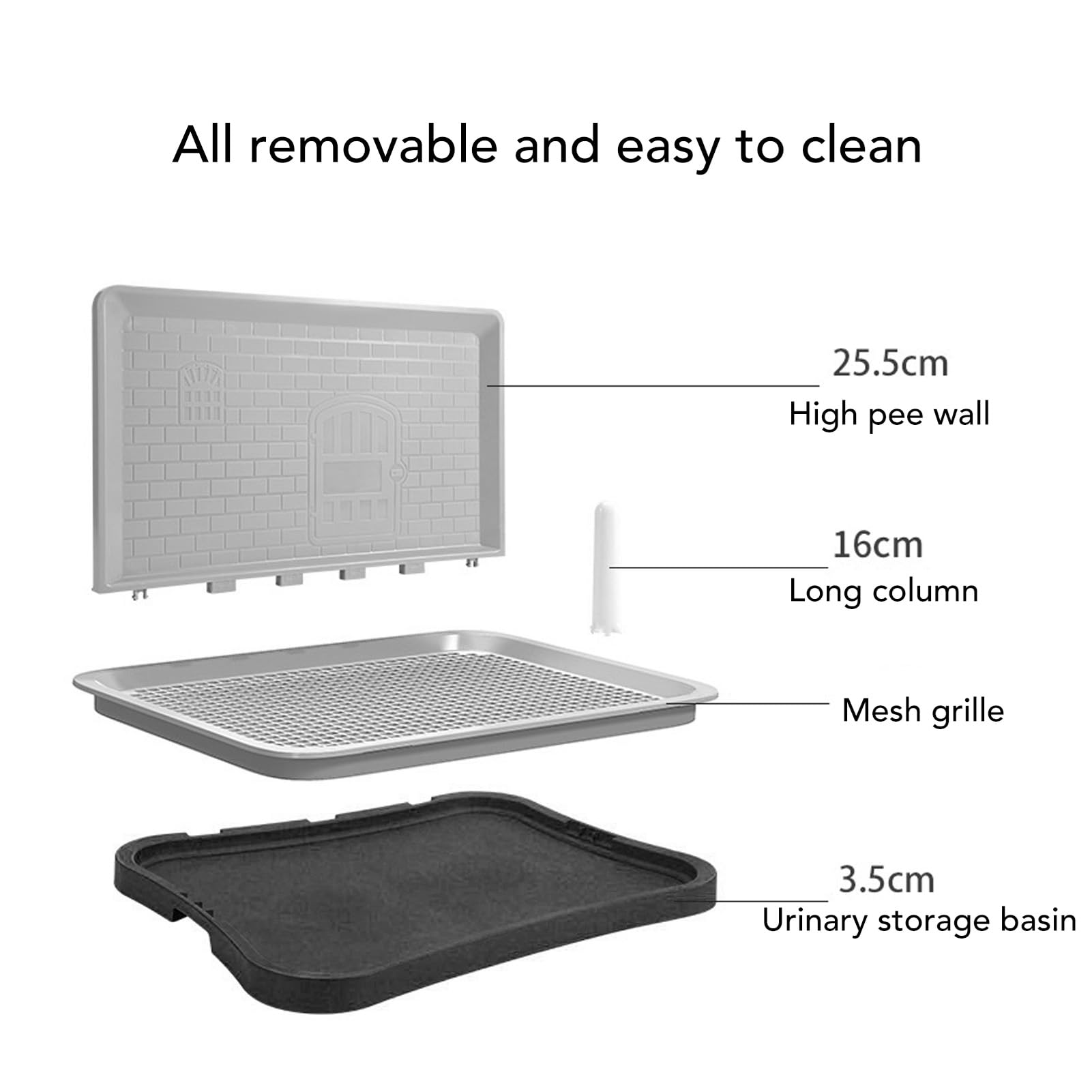 HEEPDD Pot de Toilette pour Chien avec Paroi Anti-éclaboussures Amovible pour Animal Domestique - Toilette D'entraînement en Maille pour Chien - Support Portable pour Coussinets de Pipi