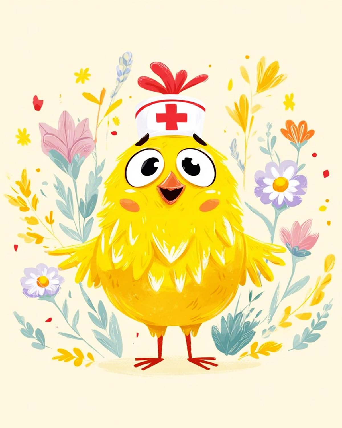 Liubaishi Multicolour Paint By Numbers For Adults, Nurse Little Yellow Chick, 40X50 Cm Acrylic Canvas Painting Kit