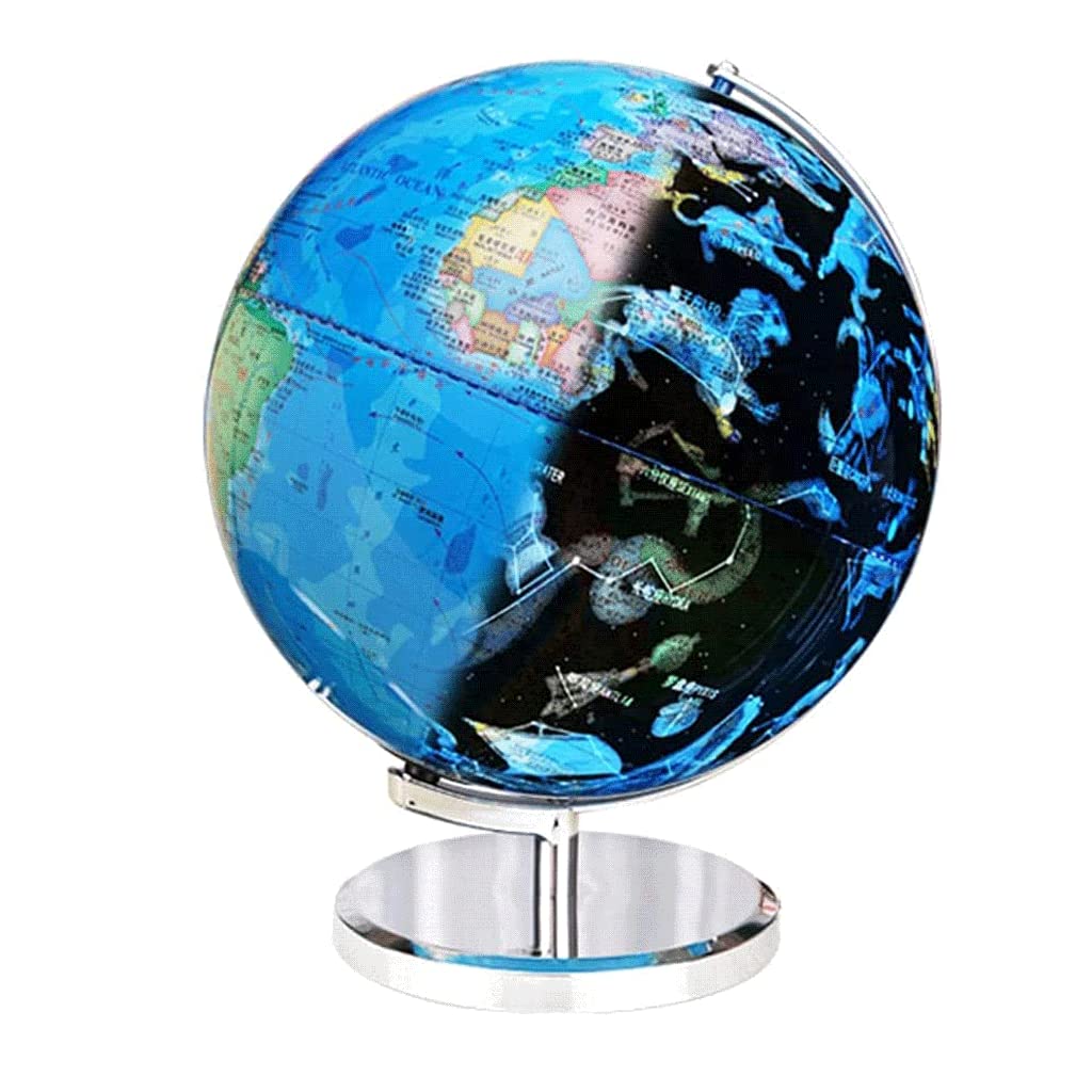 Gpdnbieu 25Cm/9.8In 9In Educational With Led Night Light Up Constellation Ar Globe With Stand Kids Clear Text Marking
