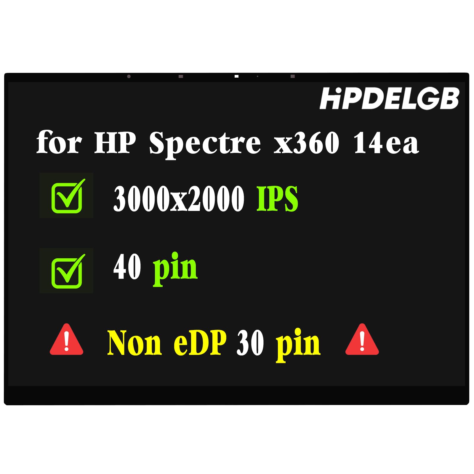 Replacement for HP Spectre x360 14-ea 14t-ea 14-ea0023dx 14-ea1023dx 14-ea0047nr 14-ea2004tu M22155-001 M22154-001 M22156-001 LCD Touch Screen Display Digitizer Assembly 3000x2000 OLED 40 Pin