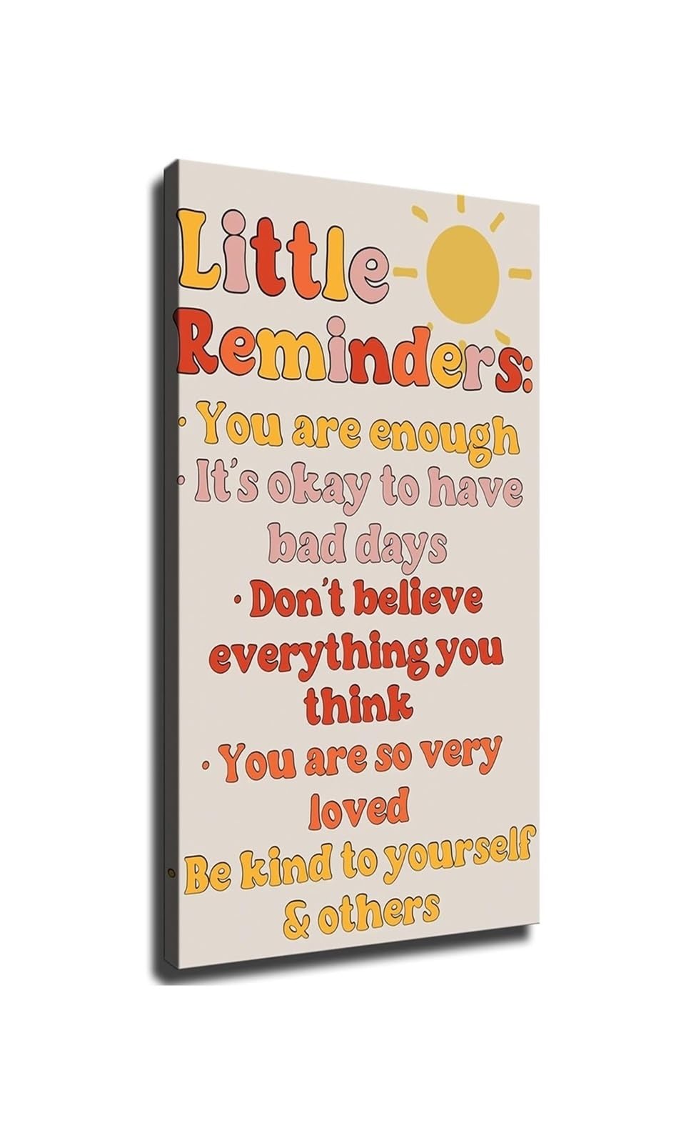 MQXFCZUX Little Reminders Inspirational Poster Mental Health Words Wall-Art Motivational Reminder Print for Bedroom Office Living Room Dorm
