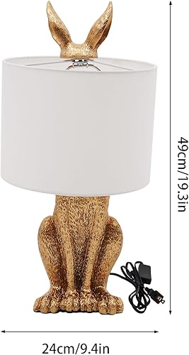 Miniatura 7 de Linda lámpara de mesa de conejo, lámpara de noche creativa con bombilla E27, decoración de luz LED para oficina, sala de estar, lectura