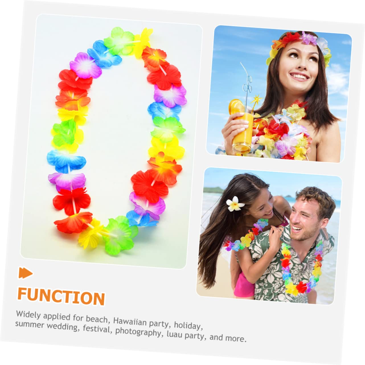 Cabilock 50stücke Hawaii Tropische Girlande Für Luau Party Strandparty Dekoration Bunte Blumenkranz Leis Für Hawaii-partygeschenke Und Tropische Veranstaltung