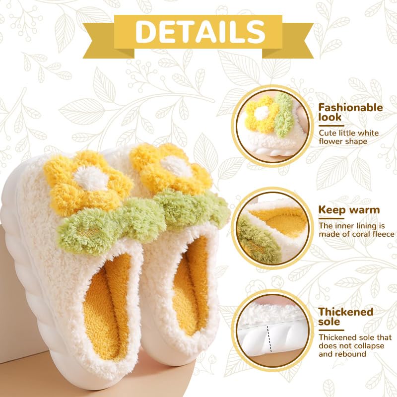 Flowers Slippers Animal Fuzzy Slippers Warm Cozy Non-Skid House Shoes Soft Warm Lining Indoor Outdoor Slide For Women Men3