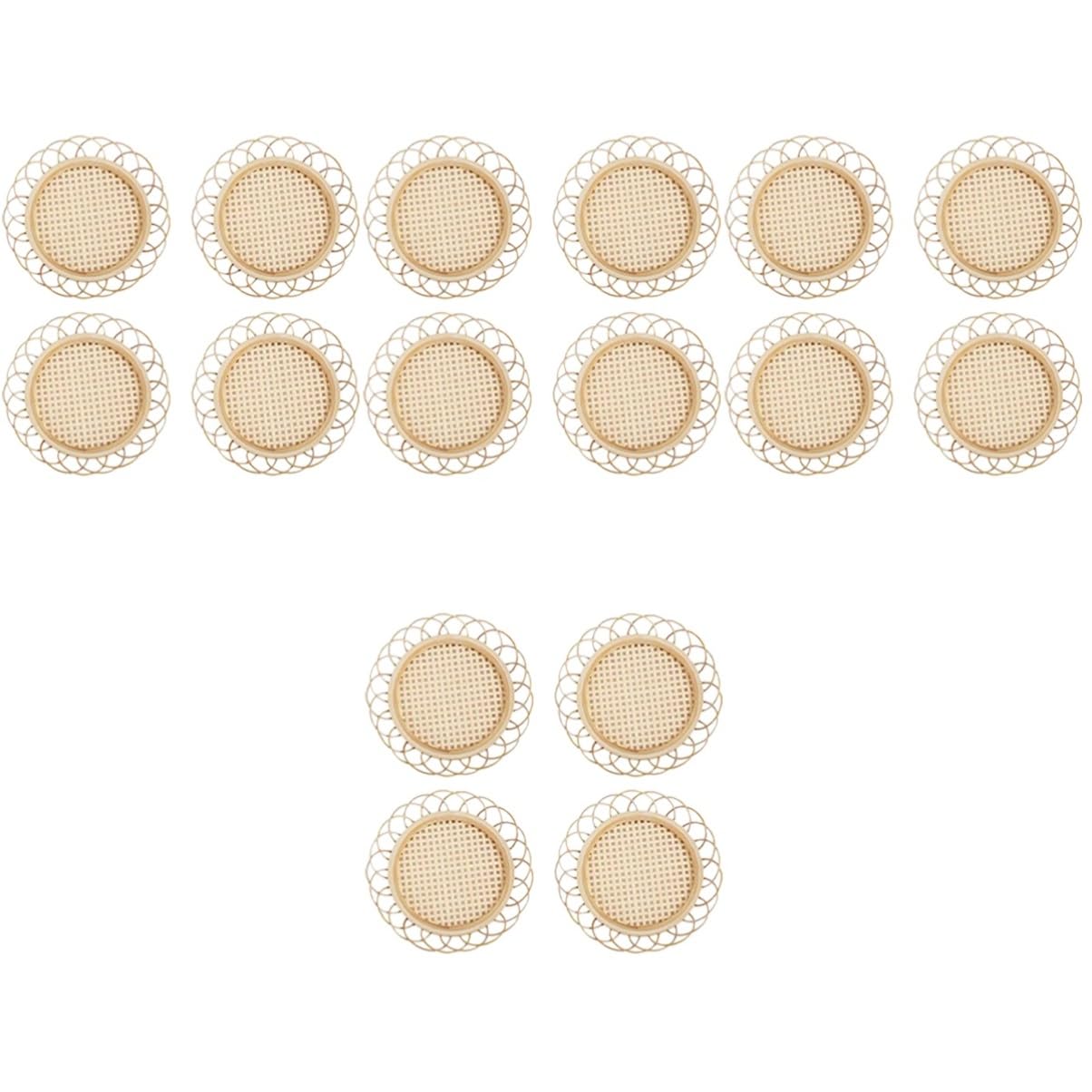 Dessous de verre beige PRETYZOOM en tissu de jute tressé style rétro bohème lot de 4