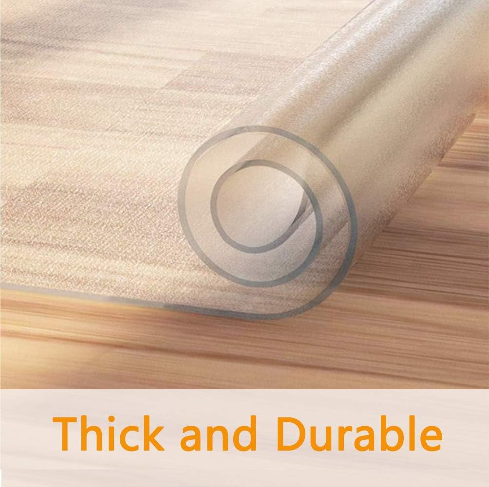 Office Chair Mat for Hardwood Floor, 48"X36", 2.4mm Thick, Textured Surface for Easy Roll, Durable Hard Floor Desk Chair Mats with Lip, Easy Flat and Clean, Computer Desk Protector : Office Products