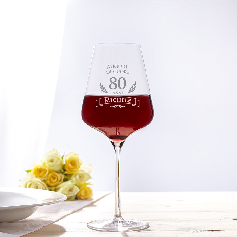 Sottobicchiere Regalo Per 80° Compleanno - Personalizzabile Con Nome E Messaggio In Acrilico 10x10 Cm